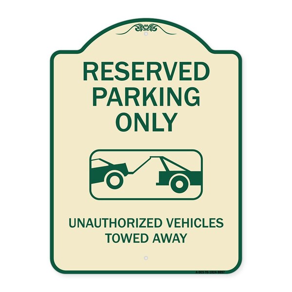Signmission Designer Series-Resident Parking Unauthorized Vehicles Towed Away With Gr, 24" x 18", TG-1824-9897 A-DES-TG-1824-9897 - main